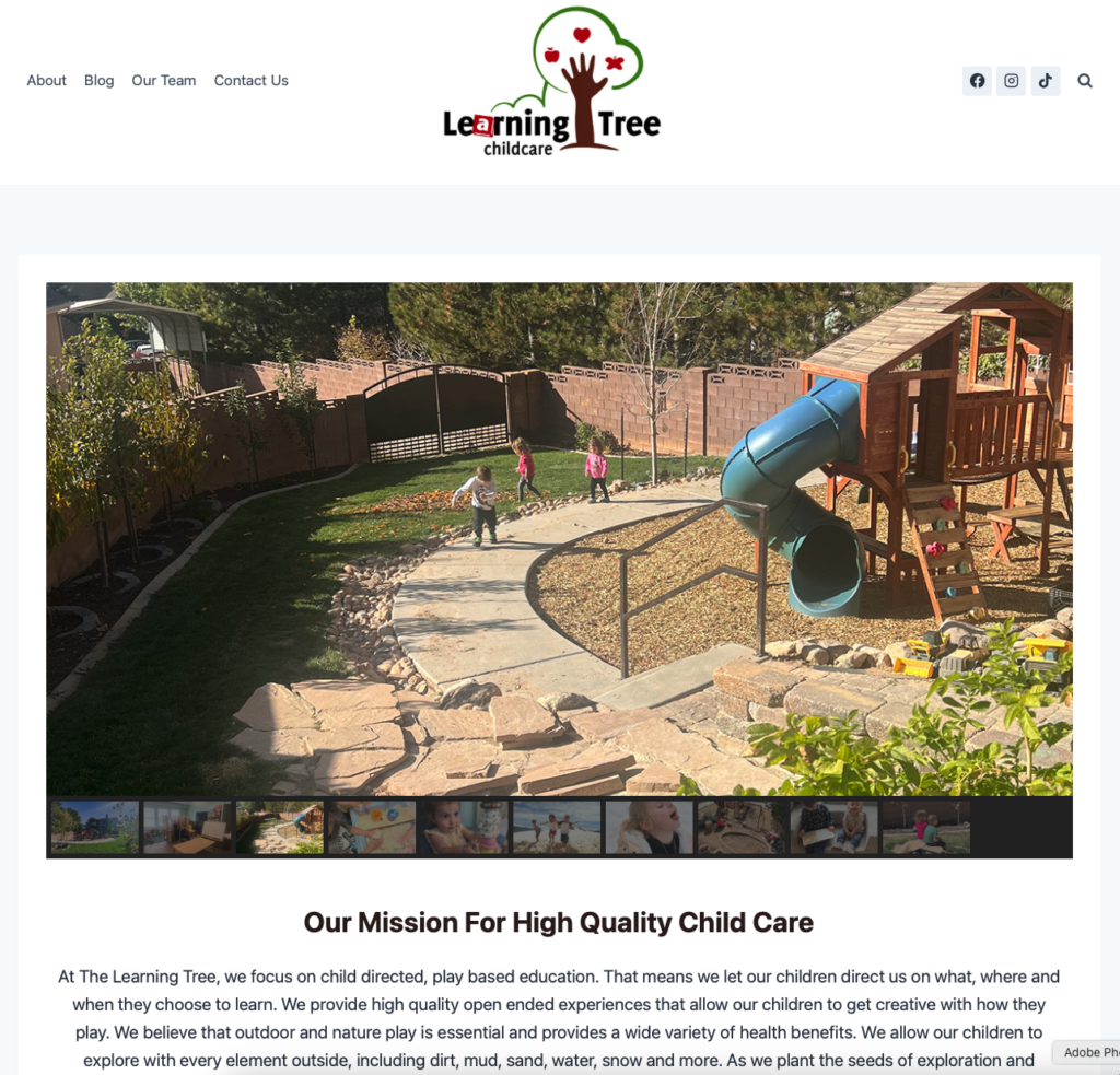 Learning Tree Child Care Website